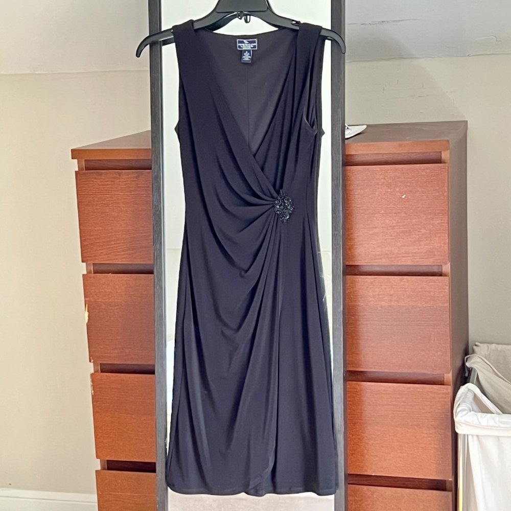 American Living by Ralph Lauren Faux Wrap Black Dress Size 4